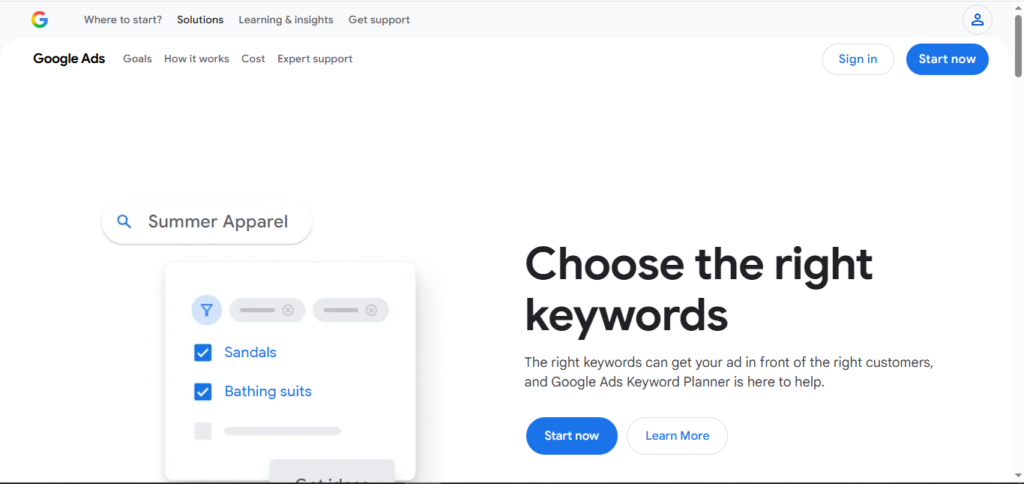 Google Keyword Planner